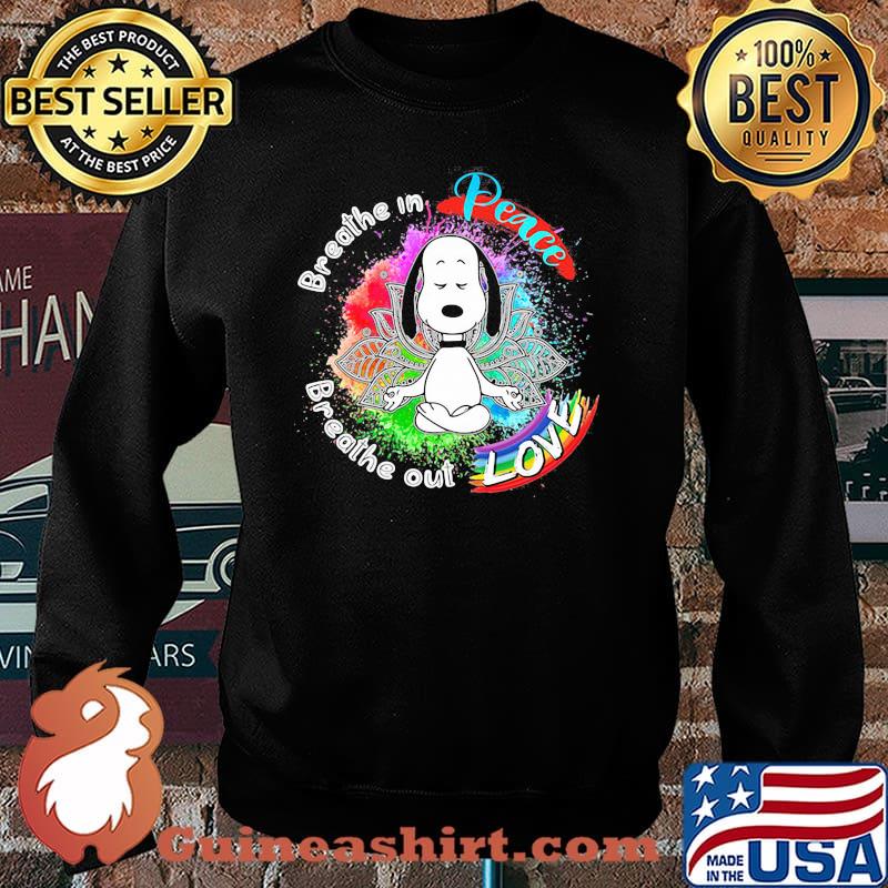 Breathe In Peace Breathe Out Love Snoopy Yoga Lgbt Shirt Sweater