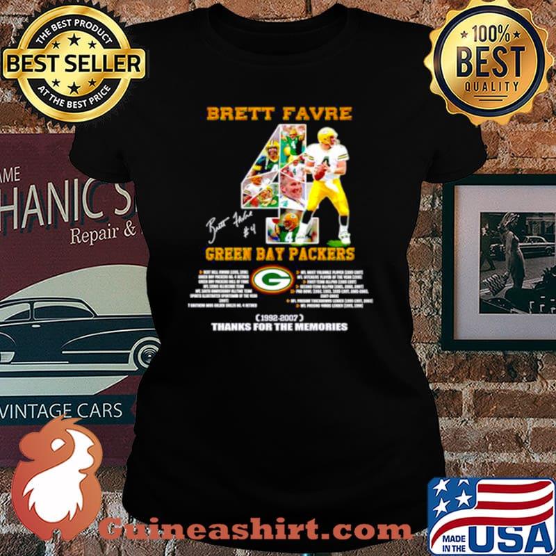 Brett Favre Green Bay Packers 1992 2007 thanks for the memoreis Laides tee