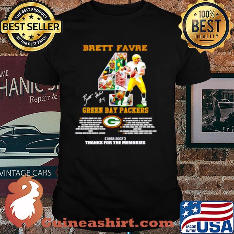 Brett Favre Green Bay Packers 1992 2007 thanks for the memoreis shirt