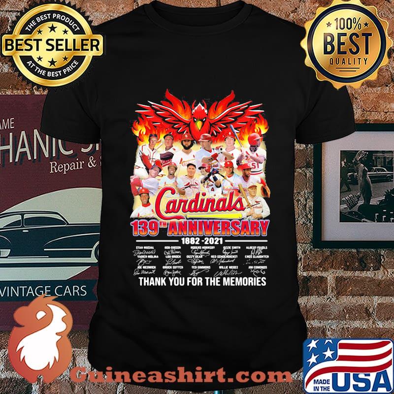 Cardinals 139th Anniversary 1882 2021 Signature Thank You For The Memories Shirt