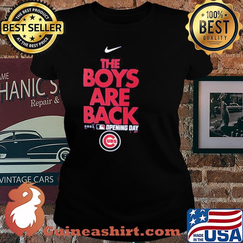 Chicago Cubs Nike Royal 2021 Opening Day Phrase Laides tee