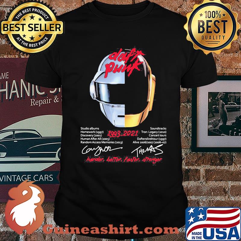 Daft Punk 1993 2021 Harder Better Faster Stronger Signature Shirt