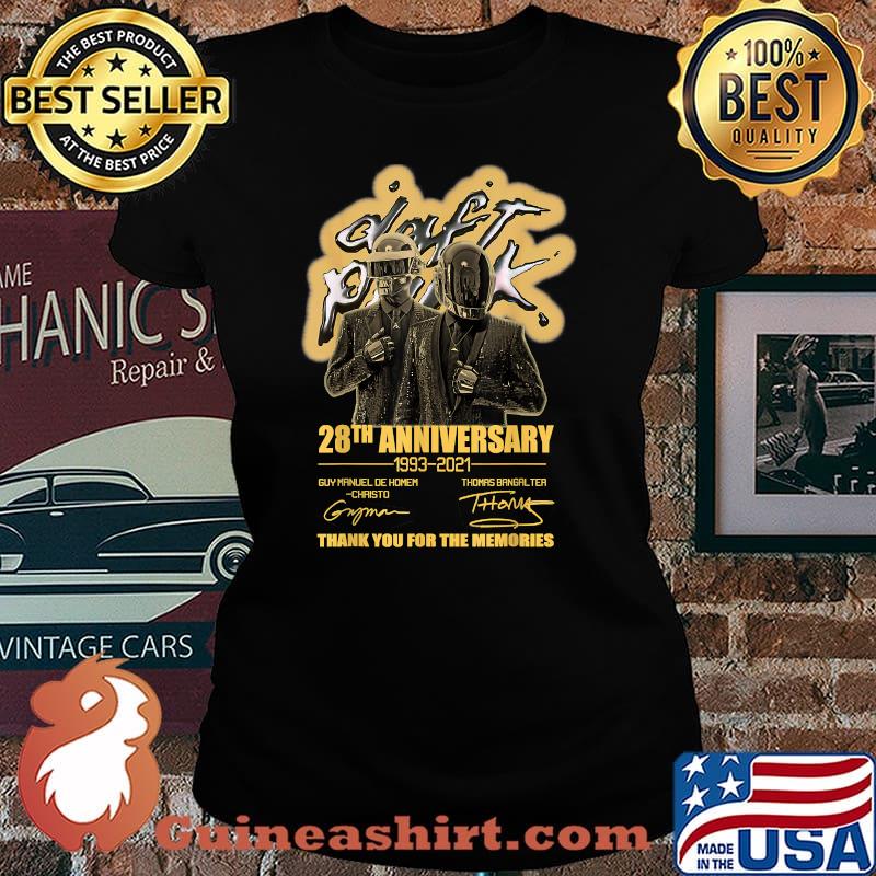 Daft Punk 28th Anniversary 1993 2021 Thank You For The Memories Signatures Shirt Laides tee