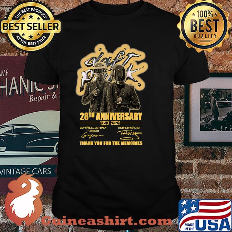 Daft Punk 28th Anniversary 1993 2021 Thank You For The Memories Signatures Shirt
