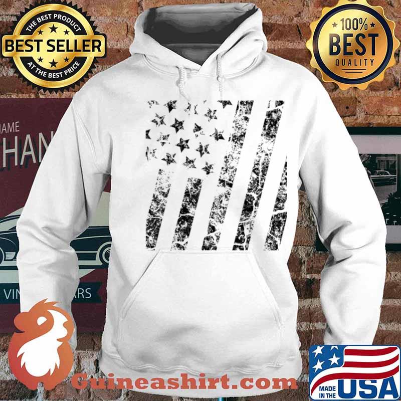 Distressed Black White Boys Girls American Flag Shirt Hoodie