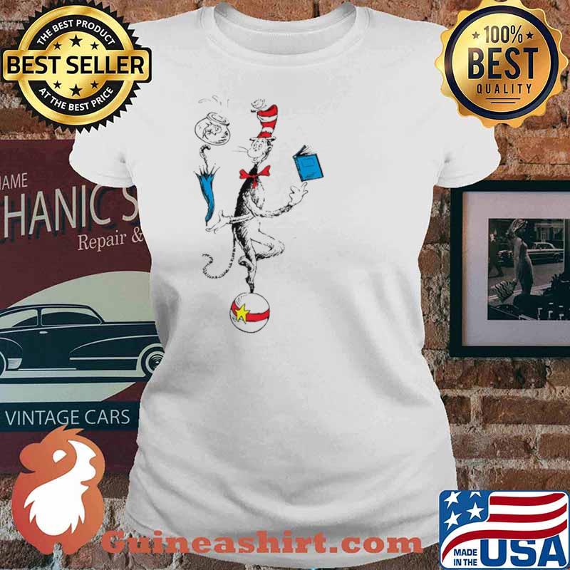 Dr. Seuss The Cat In The Hat Balancing Act Raglan Baseball Shirt Ladies tee