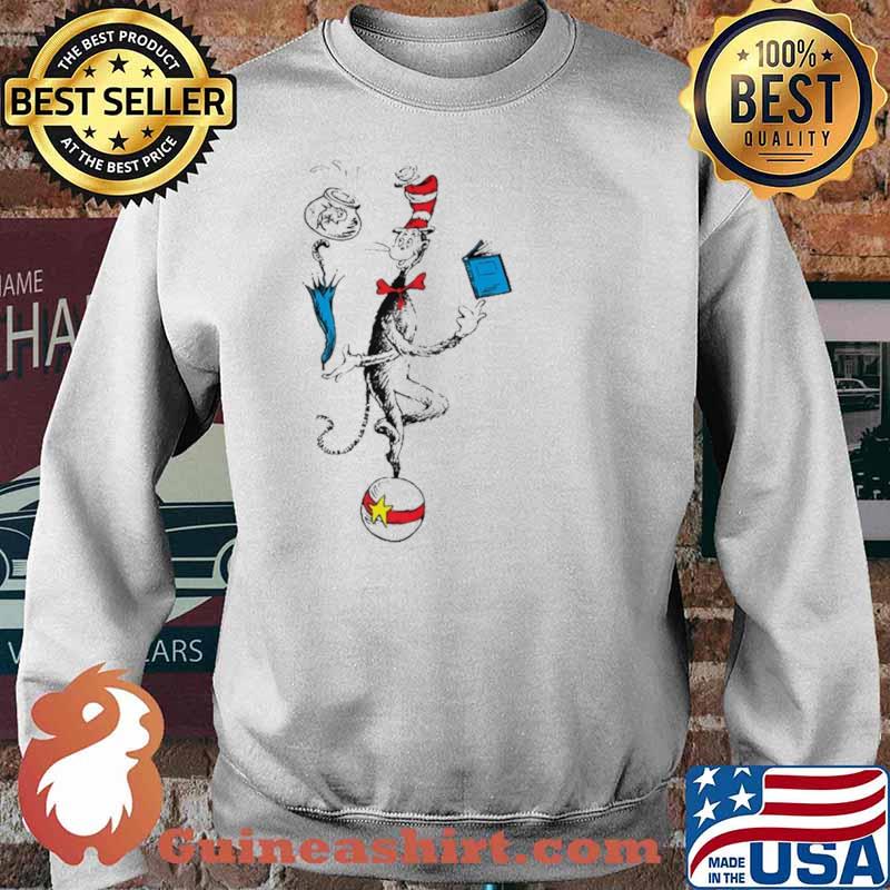 Dr. Seuss The Cat In The Hat Balancing Act Raglan Baseball Shirt Sweater