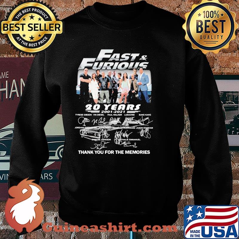 Fast And Furious 20 Years 2001 2021 Thank You For The Memories Shirt Sweater