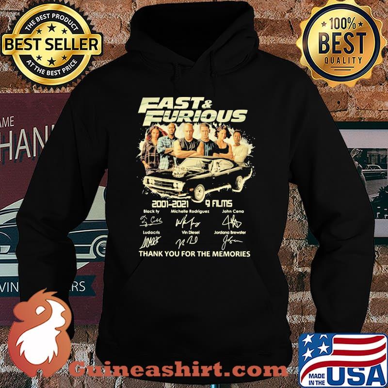 Fast And Furious 2001-2021 9 Films Thanks You For The Memories Shirt Hoodie