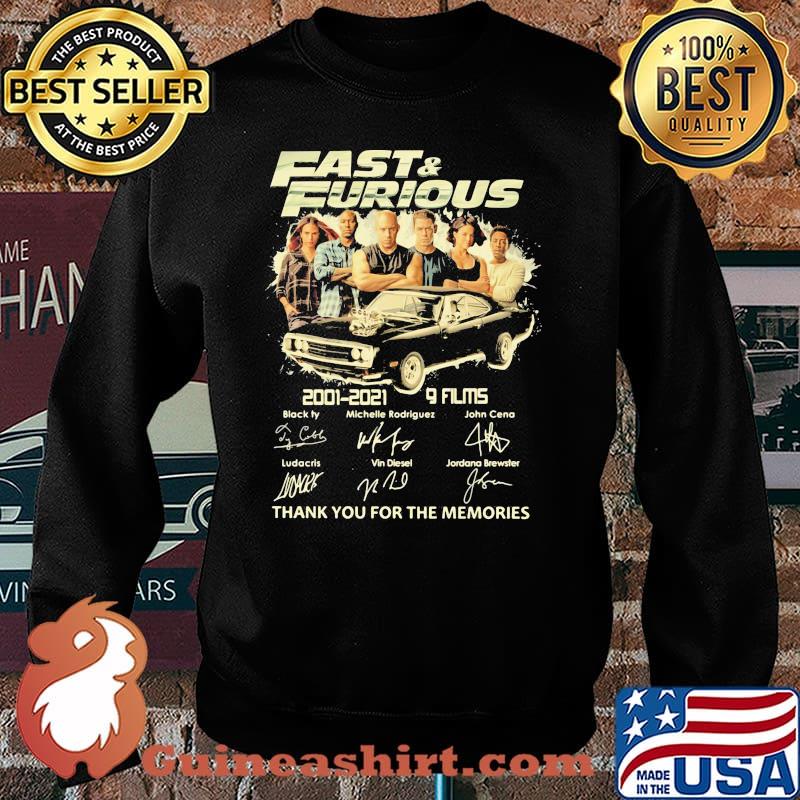 Fast And Furious 2001-2021 9 Films Thanks You For The Memories Shirt Sweater