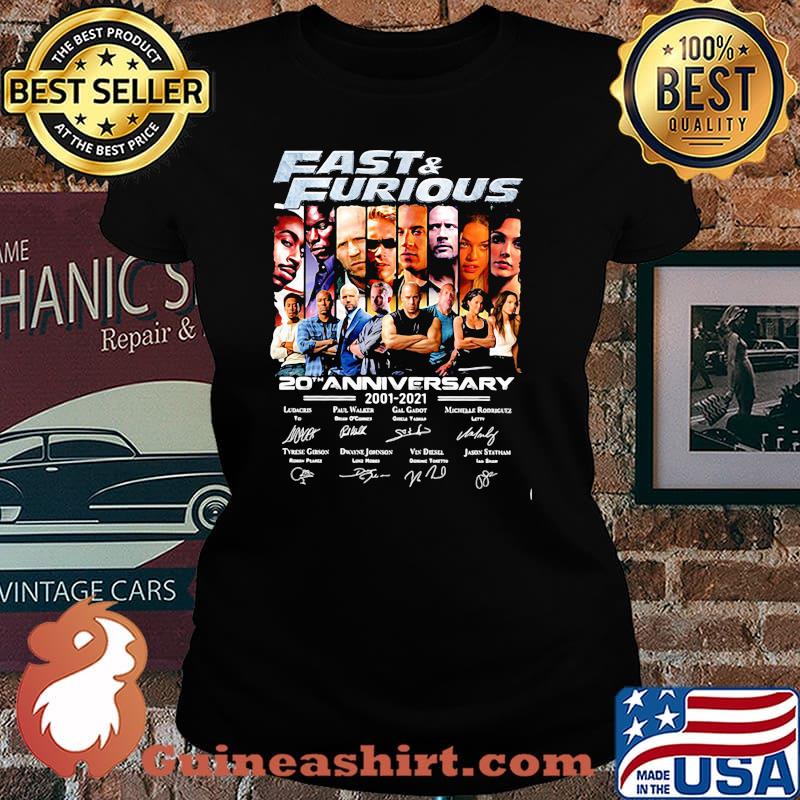Fast And Furious 20th Anniversary 2001 2021 Signature Shirt Laides tee