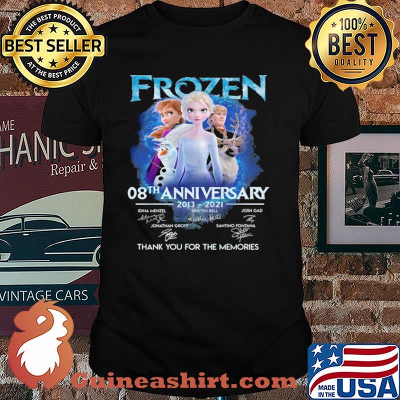 Frozen 08th Anniversary 2013 2021 Signatures Thank You For The Memories Shirt