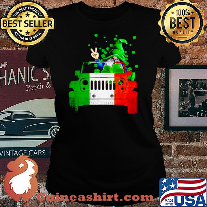 Gnome driving jeep St.Patrick’s day Laides tee