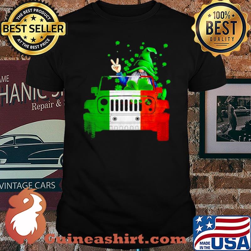 Gnome driving jeep St.Patrick’s day shirt