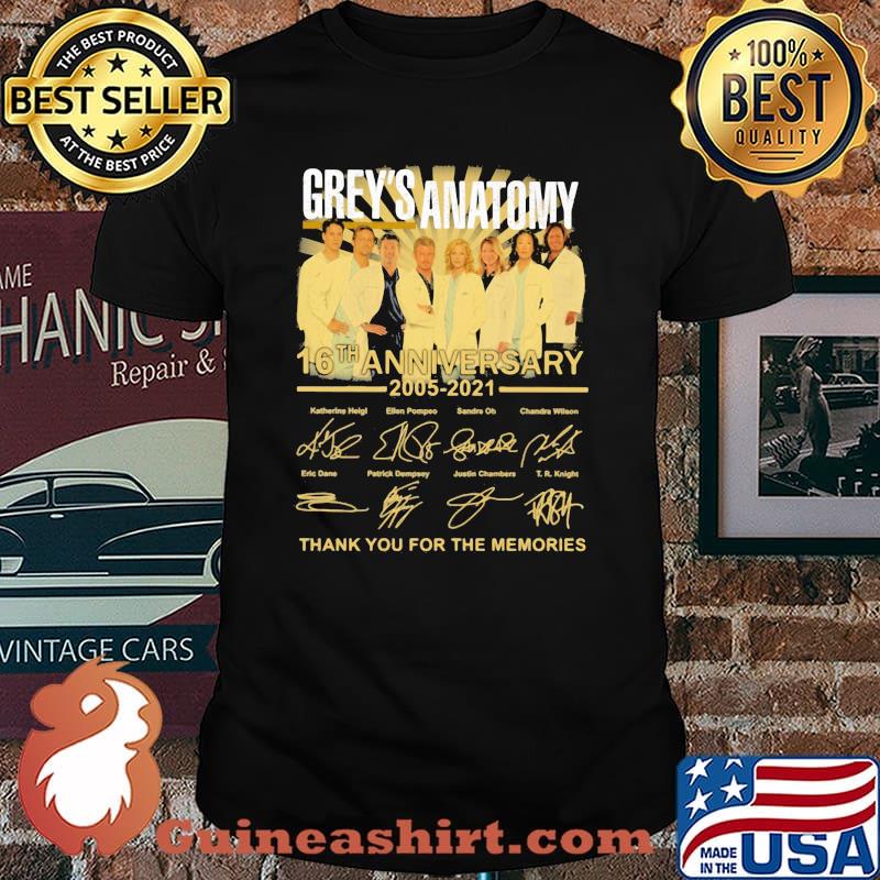 Grey’s Anatomy 16th Anniversary 2005 2021 Thank You For The Memories Signature Shirt