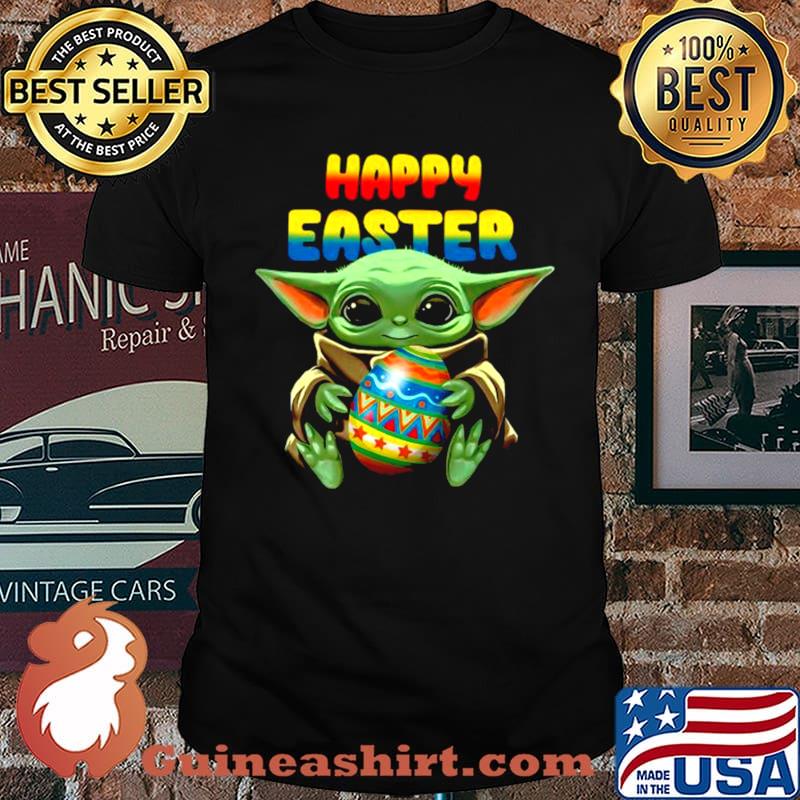 Happy Easter 2021 With Baby Yoda Hug Easter Egg shirt