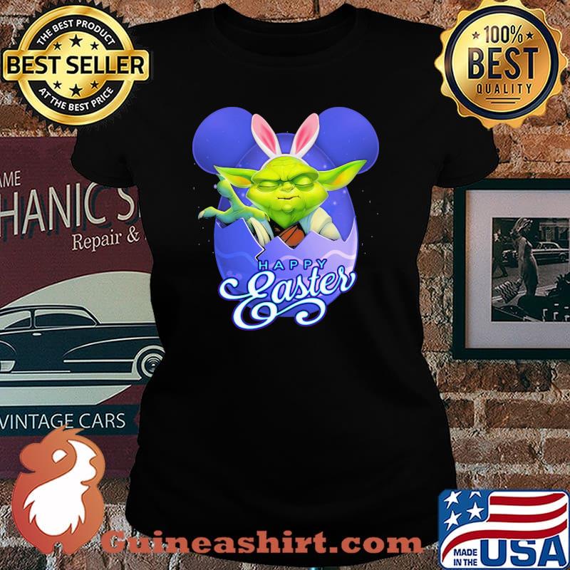 Happy Easter Day Baby Yoda Egg Disney Shirt Laides tee