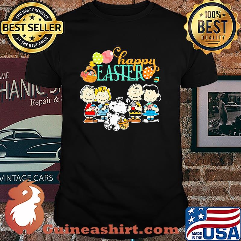 Happy Easter Day Egg With Snoopy And Charlie Friends Shirt