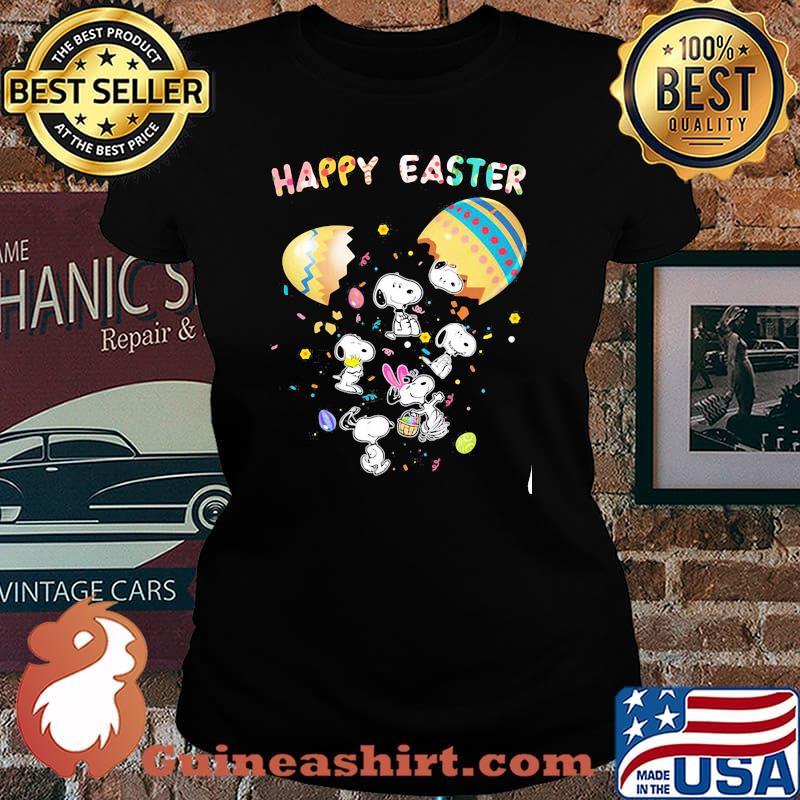 Happy Easter Egg Snoopy Rabbit Shirt Laides tee