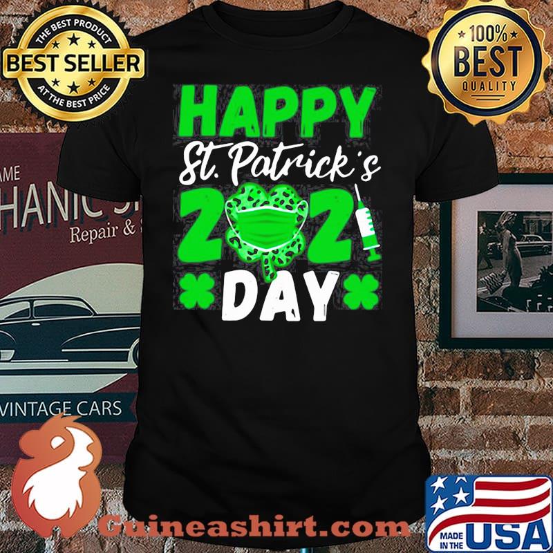 HAPPY ST PATRICKS DAY 2021 SHAMROCK FACE MASK WITH COVID19 SHIRT