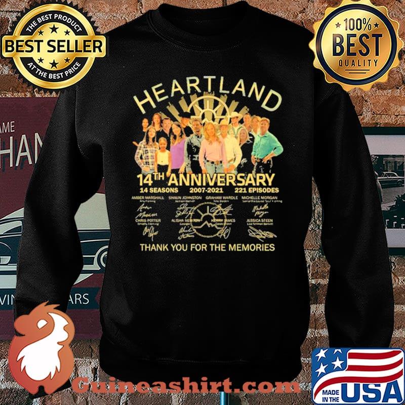 Heartland 14th Anniversary 14 Seasons 2007 2021 221 Episodes Signatures Thank You For The Memories Shirt Sweater