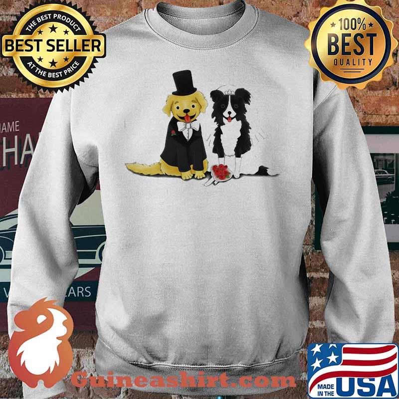 HOT DOG BRIDE AND GROOM – RETRIEVER AND COLLIE SHIRT Sweater