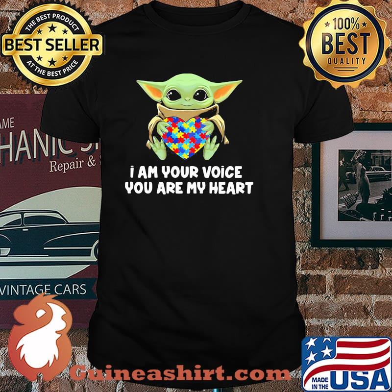 I Am Your Voice You Are My Heart Autism Awareness Baby Yoda Shirt