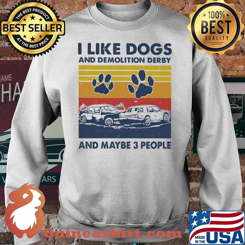 I Like Dogs And Demollition Derby And Maybe 3 People Vintage Shirt Sweater