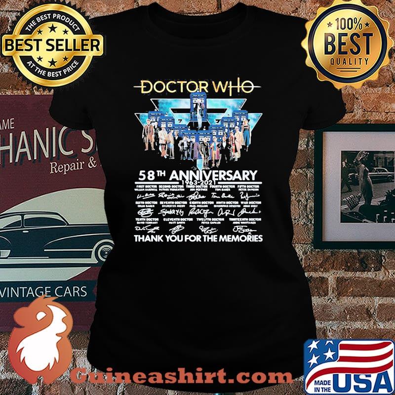 Doctor Who 58th Anniversary 1963 2021 Thank You For The Memories Signature Shirt Laides tee