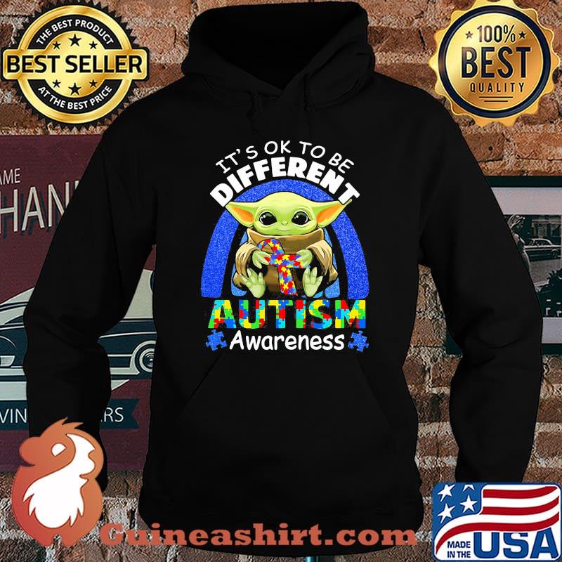 It’s Ok To Be Different Autism Awareness Baby Yoda Shirt Hoodie