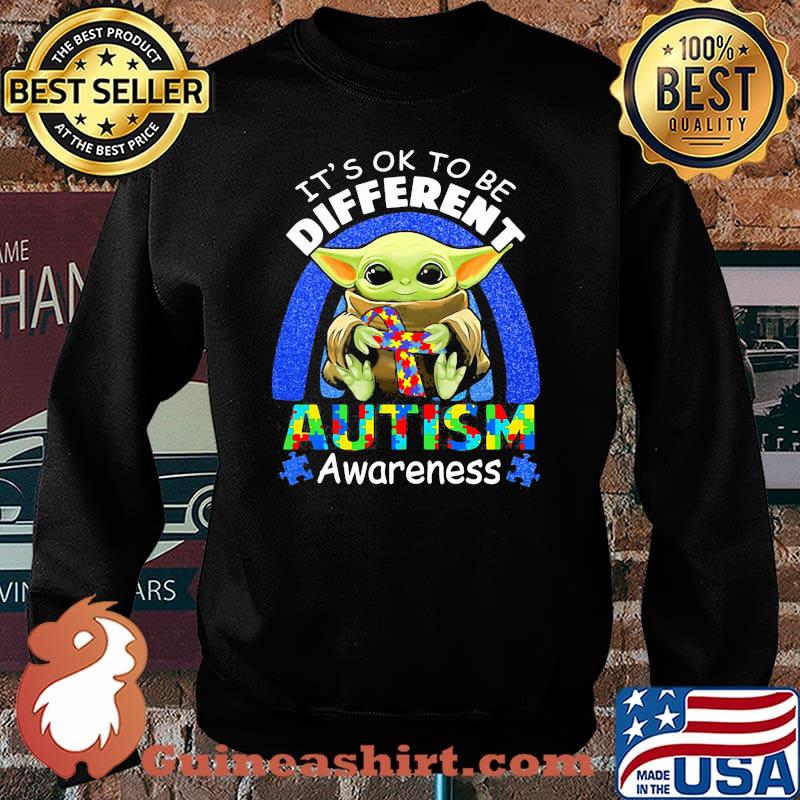 It’s Ok To Be Different Autism Awareness Baby Yoda Shirt Sweater
