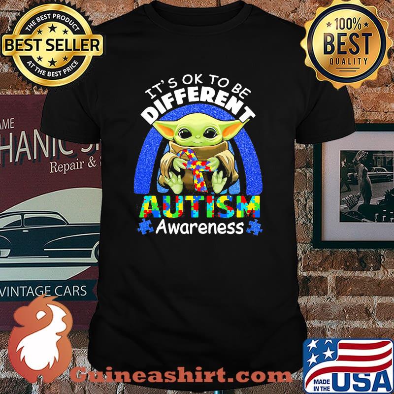 It’s Ok To Be Different Autism Awareness Baby Yoda Shirt