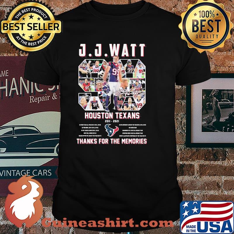 J.J.Watt Houston Texans 2011 2021 Thanks For The Memories Signature Shirt