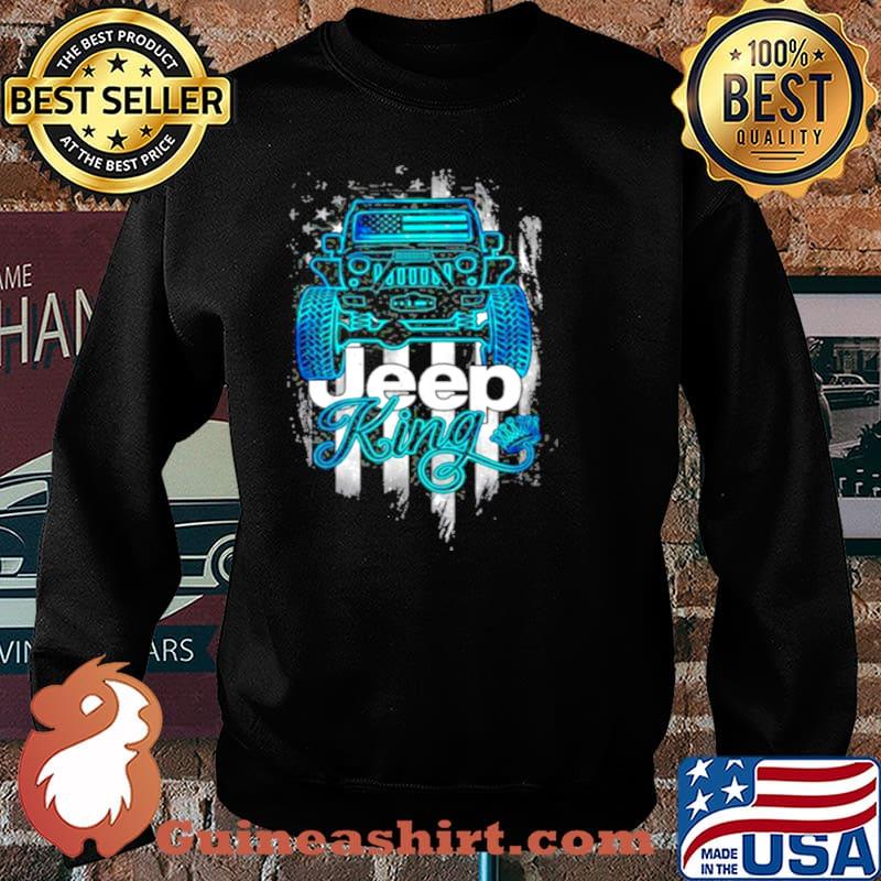 Jeep King Jeep Lover American Flag Crown Vintage Retro Shirt Sweater
