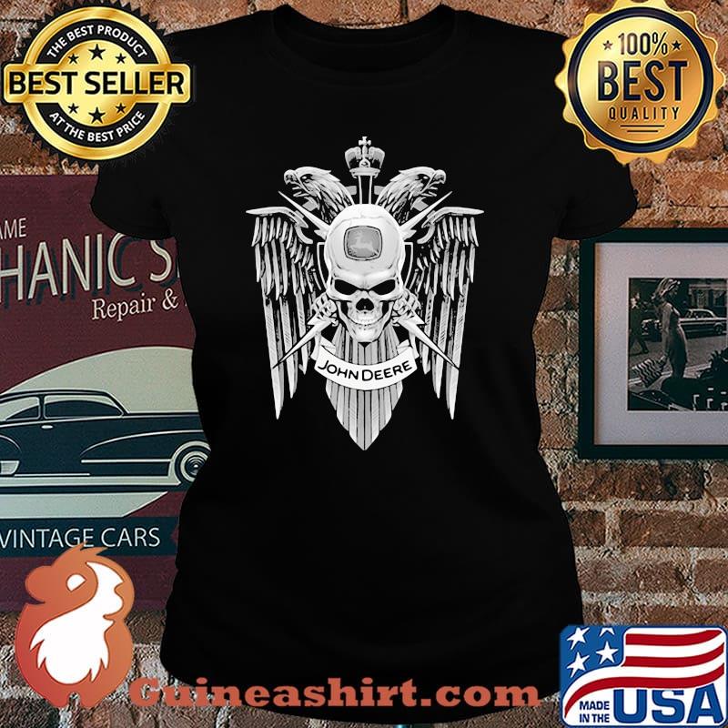 John Deere Logo Symbol Skull Wallpaper Shirt Laides tee