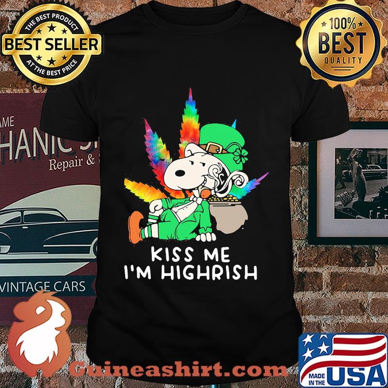 Kiss Me I’m Highrish Snoopy Cannabis Patricks Day Shirt