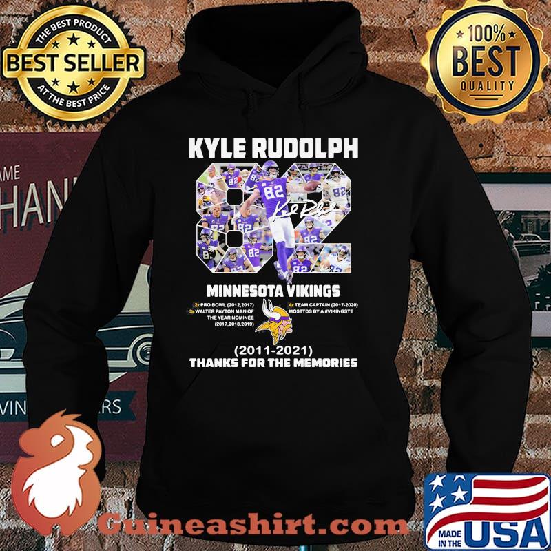 Kyle Rudolph 82 Minnesota Vikings 2011 2021 Thanks For The Memories Shirt Hoodie
