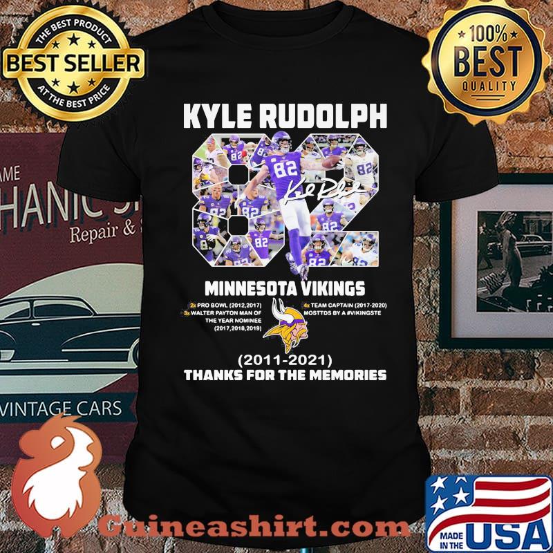 Kyle Rudolph 82 Minnesota Vikings 2011 2021 Thanks For The Memories Shirt