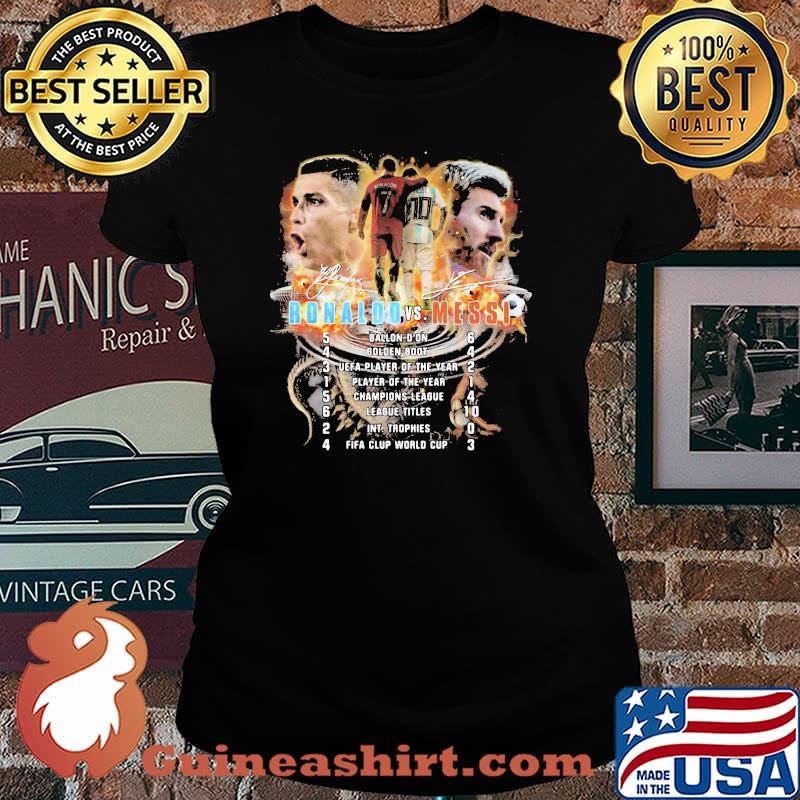 Legend Ronaldo Vs Messi Soccer Signature Shirt Laides tee