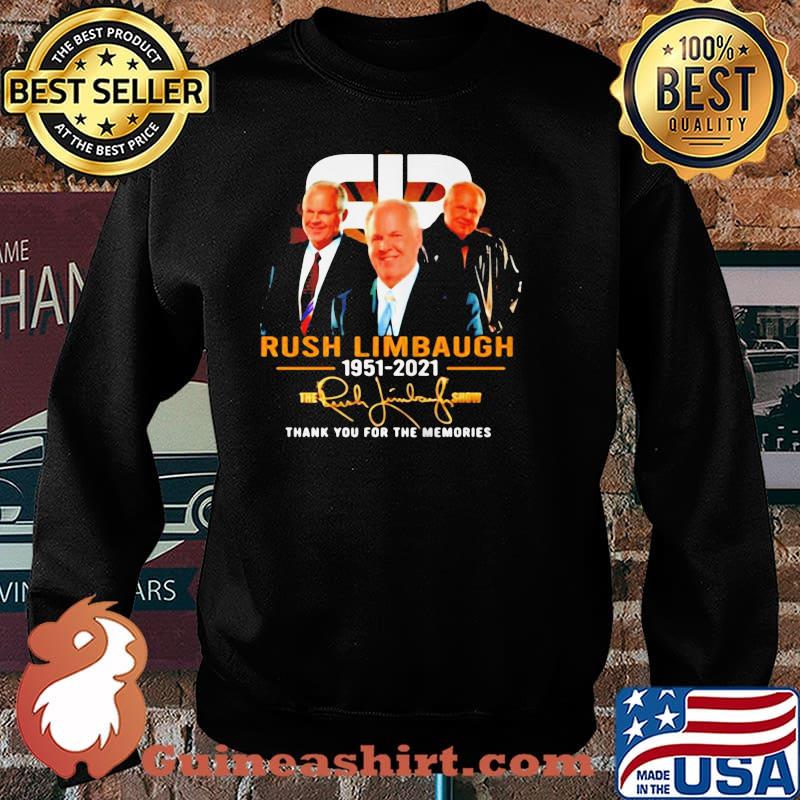 LEGEND RUSH LIMBAUGH 1951-2021 SIGNATURE THANK YOU FOR THE MEMORIES SHIRT Sweater