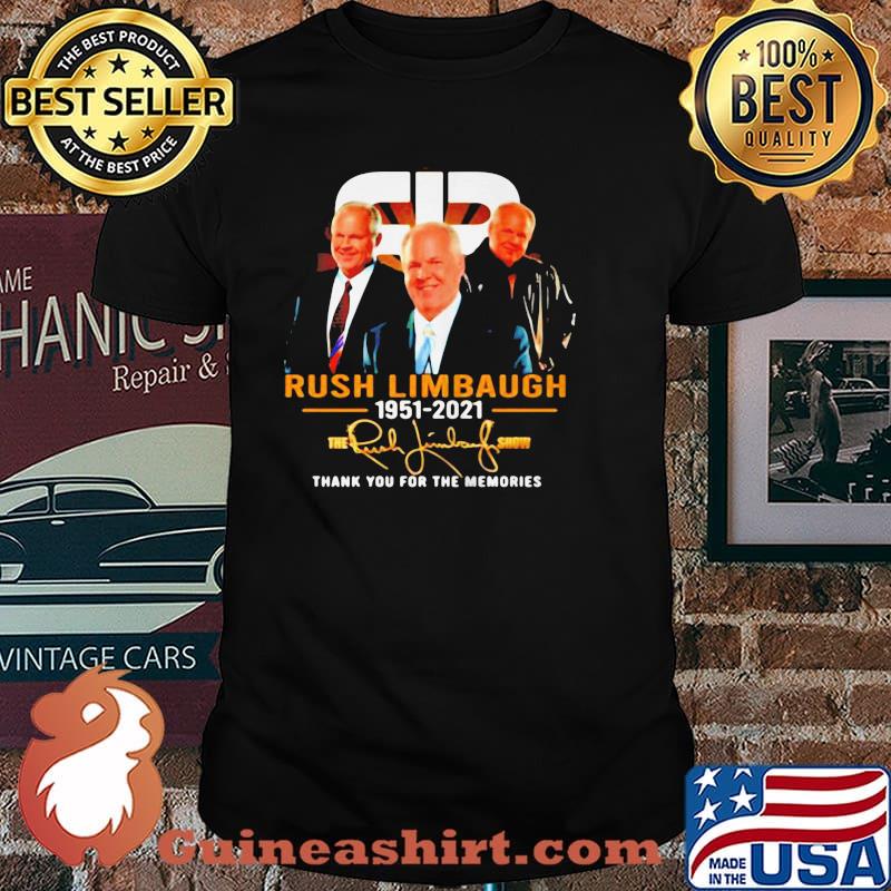 LEGEND RUSH LIMBAUGH 1951-2021 SIGNATURE THANK YOU FOR THE MEMORIES SHIRT Unisex