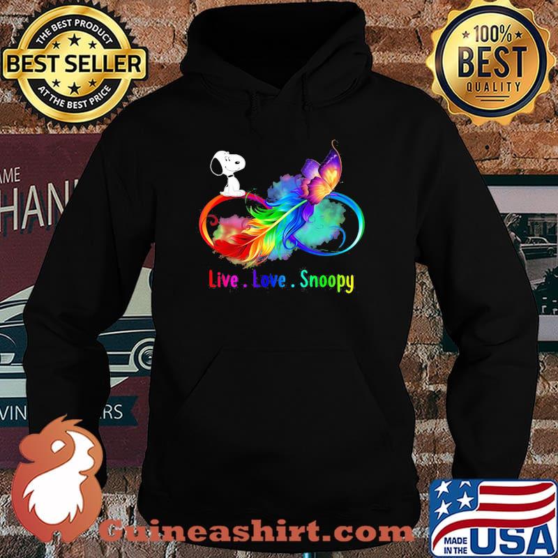 Live Love Snoopy Angels Among Us Rainbow Shirt Hoodie