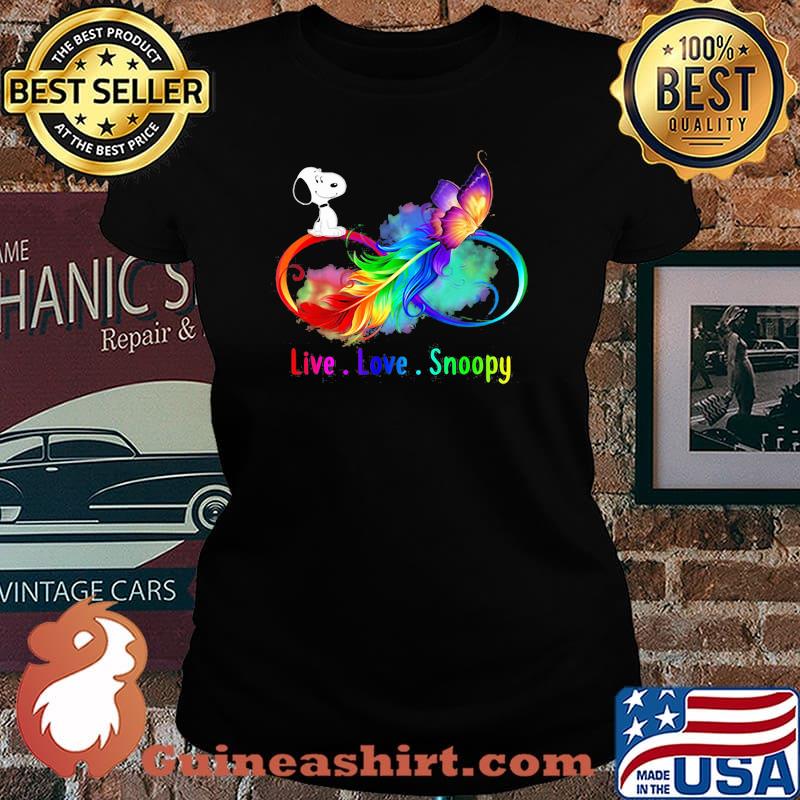 Live Love Snoopy Angels Among Us Rainbow Shirt Laides tee