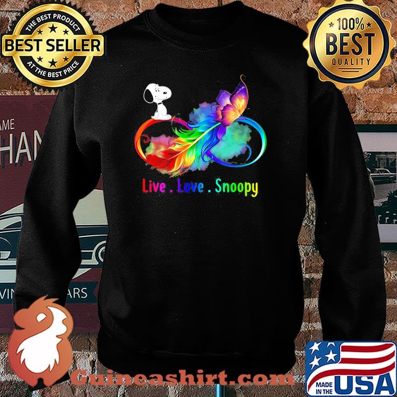 Live Love Snoopy Angels Among Us Rainbow Shirt Sweater