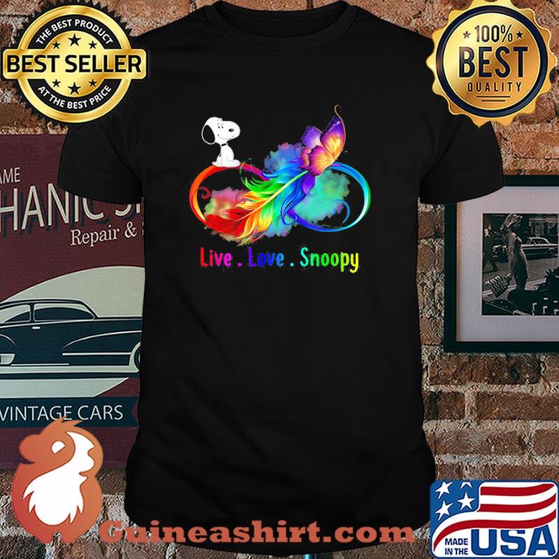 Live Love Snoopy Angels Among Us Rainbow Shirt