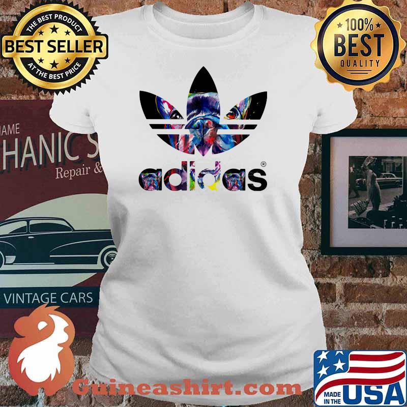 Logo Adidas Pitbull Dog Shirt Ladies tee