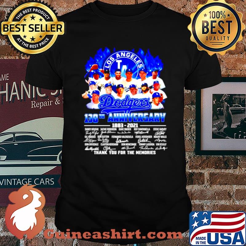 Los Angeles Dodgers 138th anniversary 1883 2021 thank you for the memories shirt