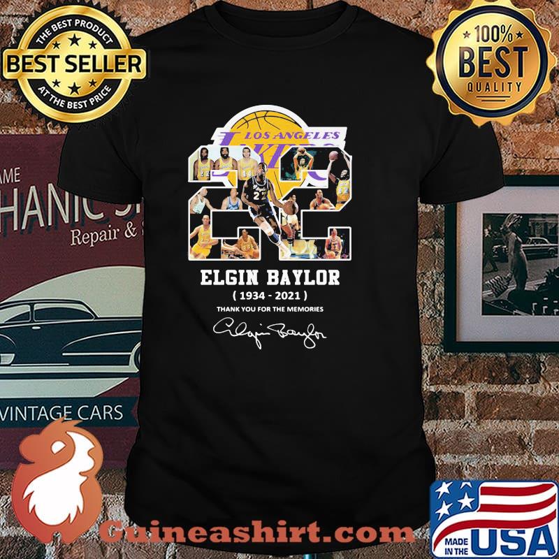 Los Angeles Lakers Elgin Baylor 1934 2021 Thank You For The Memories Signature Shirt