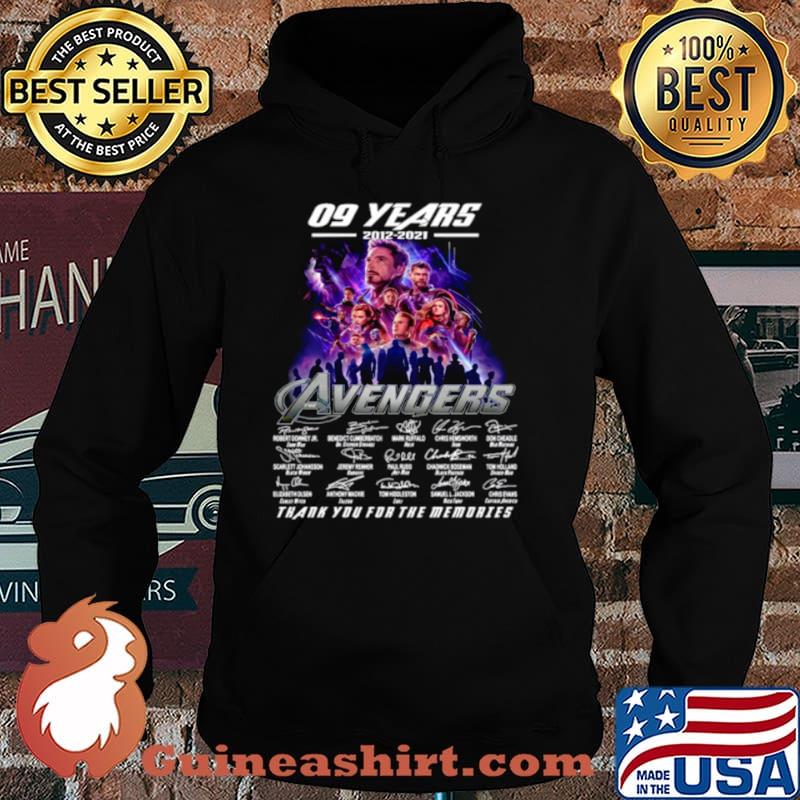 Marvel Avengers 09 Years 2012 2021 Signatures Thanks For The Memories Hoodie