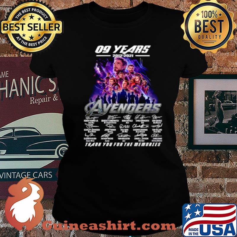 Marvel Avengers 09 Years 2012 2021 Signatures Thanks For The Memories Laides tee